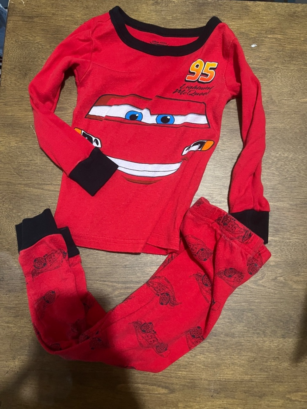 Disney Red Lightning McQueen Pajama Set with Black Trim